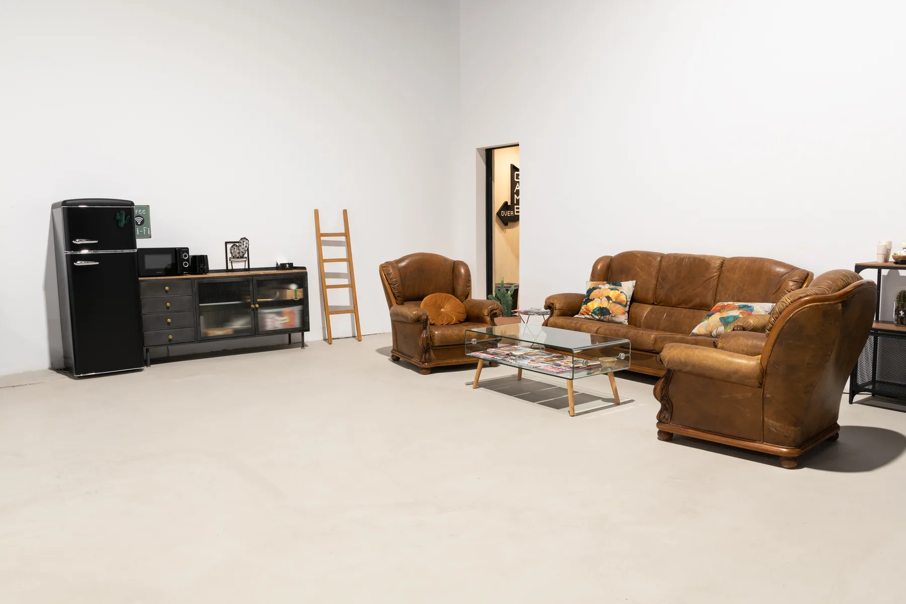 White studio Madrid — commercial shoot setup