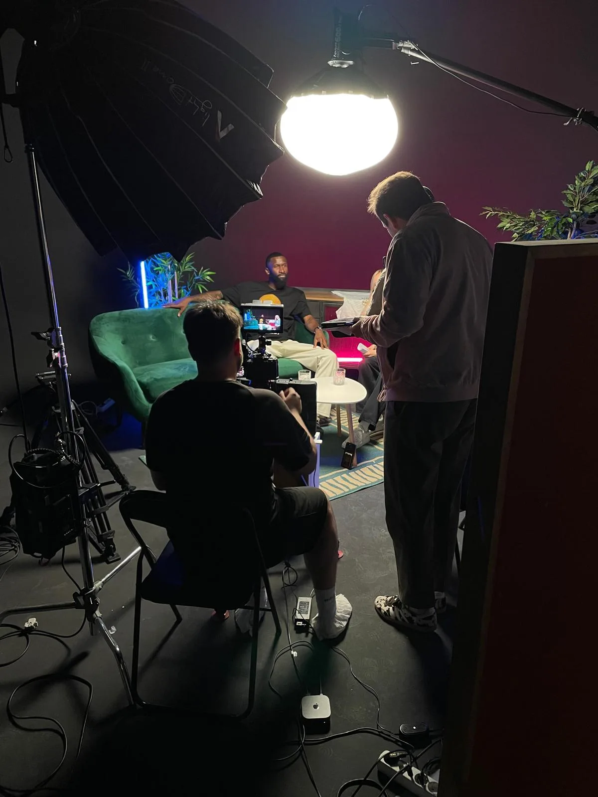 Film crew working at Madrid studio